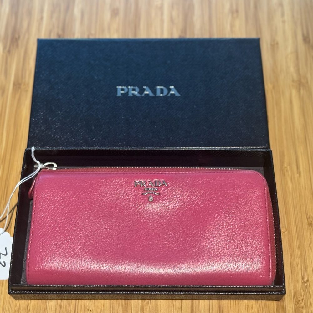 Prada Vibrant Pink Leather Wallet